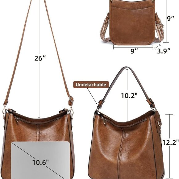 Purses for Women 3PCS, Crossbody Bags Set Large Leather Purse Shoulder Handbags - Picture 4 of 7